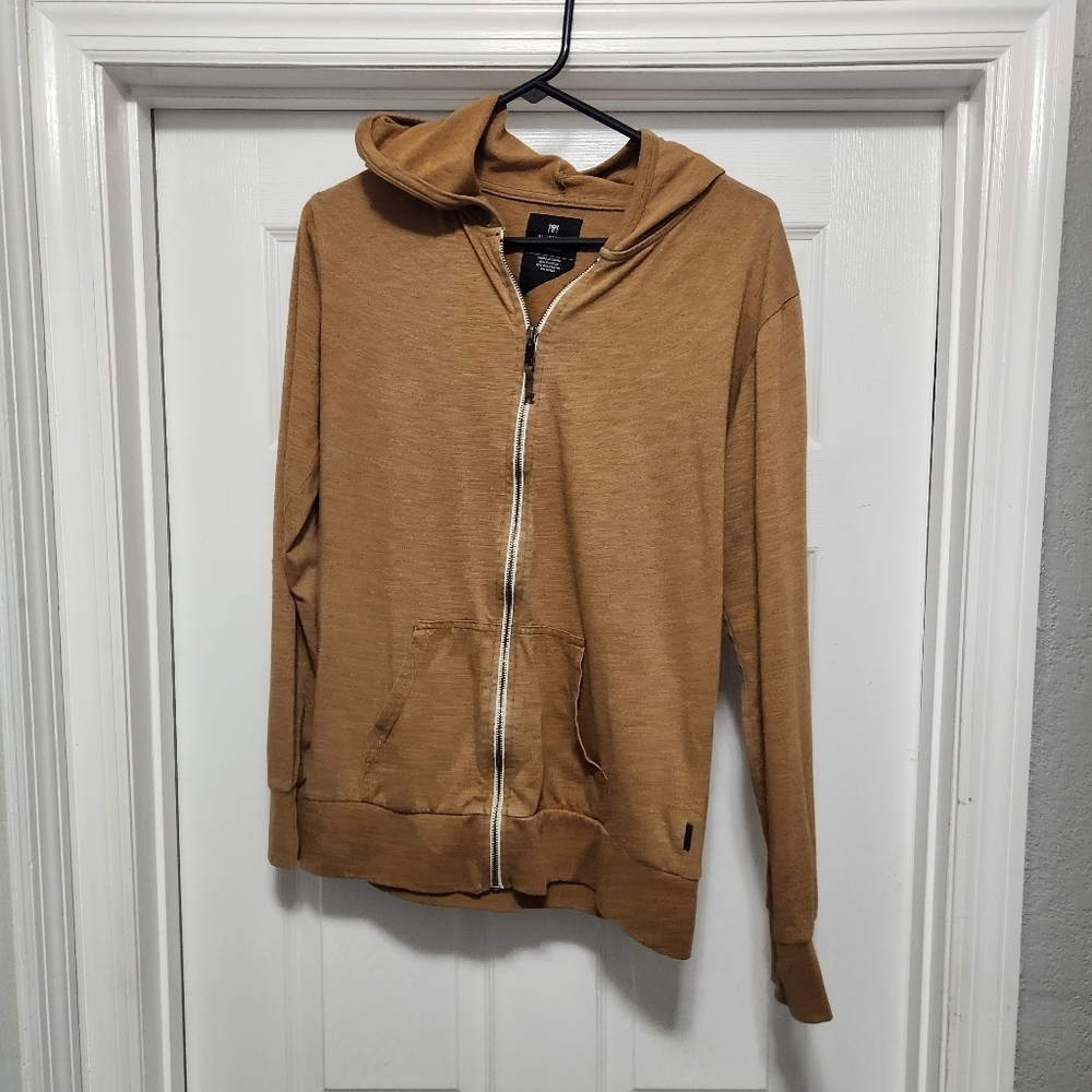 Women's Medium Tan Zip-Up Hoodie